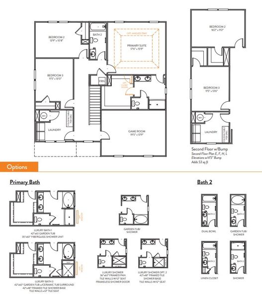 2D floor plan layout for the Kipling by True Homes in Whispering Hills, Locust, NC (Image 3). 2D floor plan layout for the Kipling by True Homes in Whispering Hills, Locust, NC (Image 3).