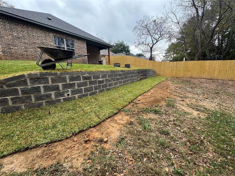 View of fenced backyard