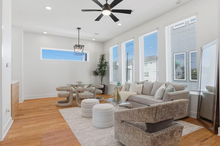 Open-concept living space on the second floor, perfect for relaxing or entertaining, seamlessly connected to the heart of the home.