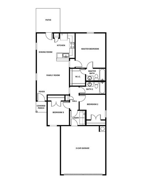 2D floor plan layout of this home in Sweetwater Ridge, Conroe, TX (Image 2).