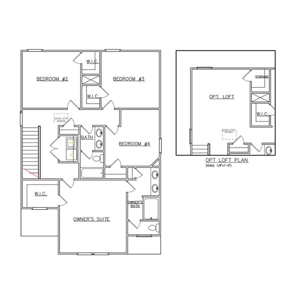 2D floor plan layout for the Madison - Single Family Homes by Dream Finders Homes in River Walk Farm, Covington, GA (Image 3).