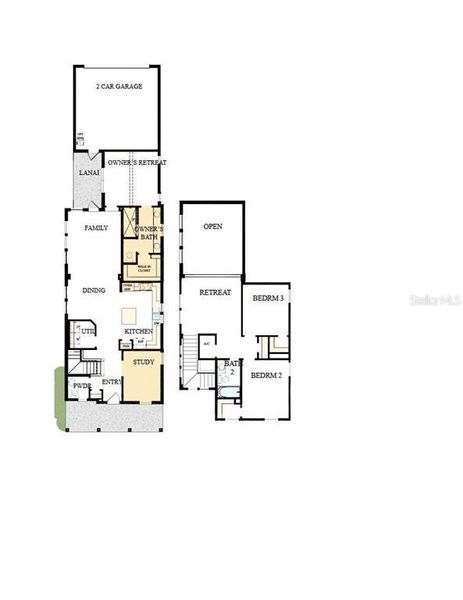 2D floor plan layout of this home in Laureate Park at Lake Nona - Garden Series, Orlando, FL (Image 2).