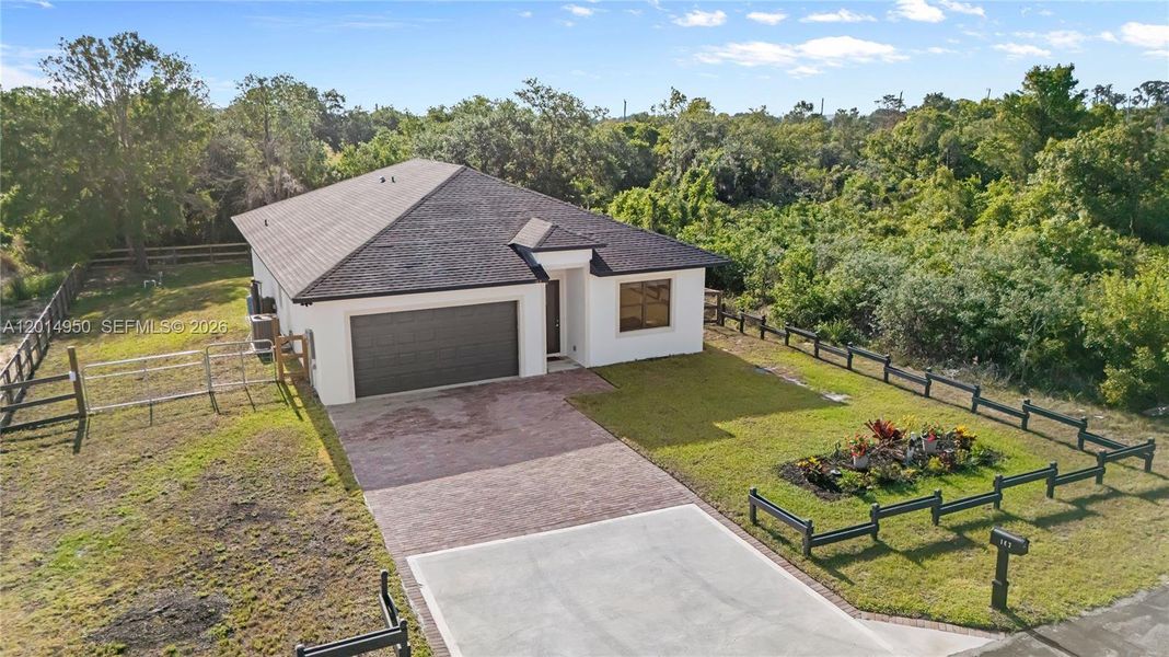Driveway and front exterior
