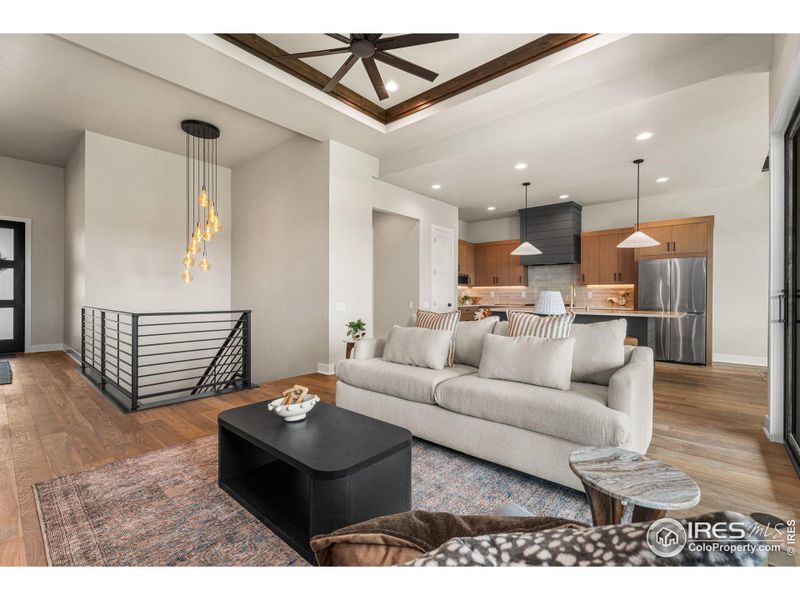 Open floorplan leads to the garden level basement