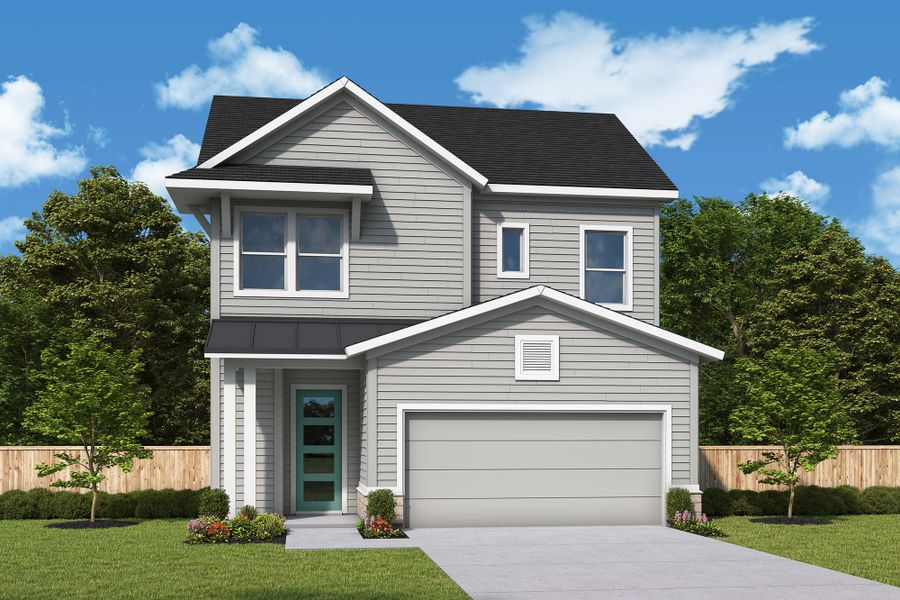 Representative exterior photo of a completed home built from the The Hollinger by David Weekley Homes in Evergreen Island at Silverleaf - Executive, St. Augustine, FL (Image 11).