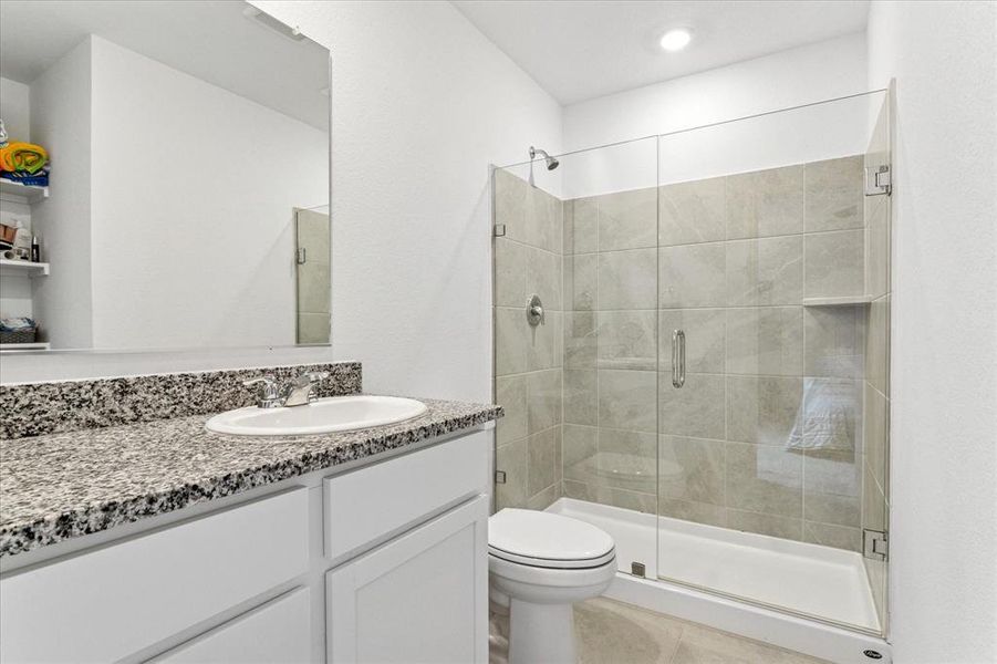 Walk-in Shower, Granite Vanity Top