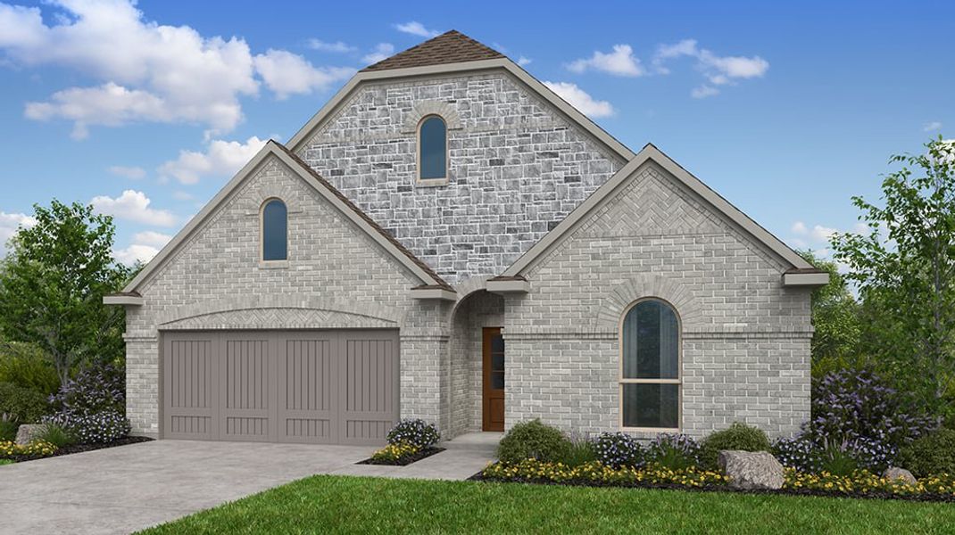 Representative exterior photo of a completed home built from the Auburn by Taylor Morrison in The Ranch at Uptown Celina 55s, Celina, TX (Image 17).