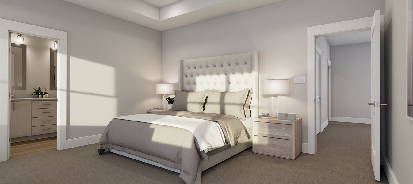 Representative furnished interior of a home built from the Bella by Baker Residential in Atwater Station - Village Collection, Fuquay Varina (Image 10).