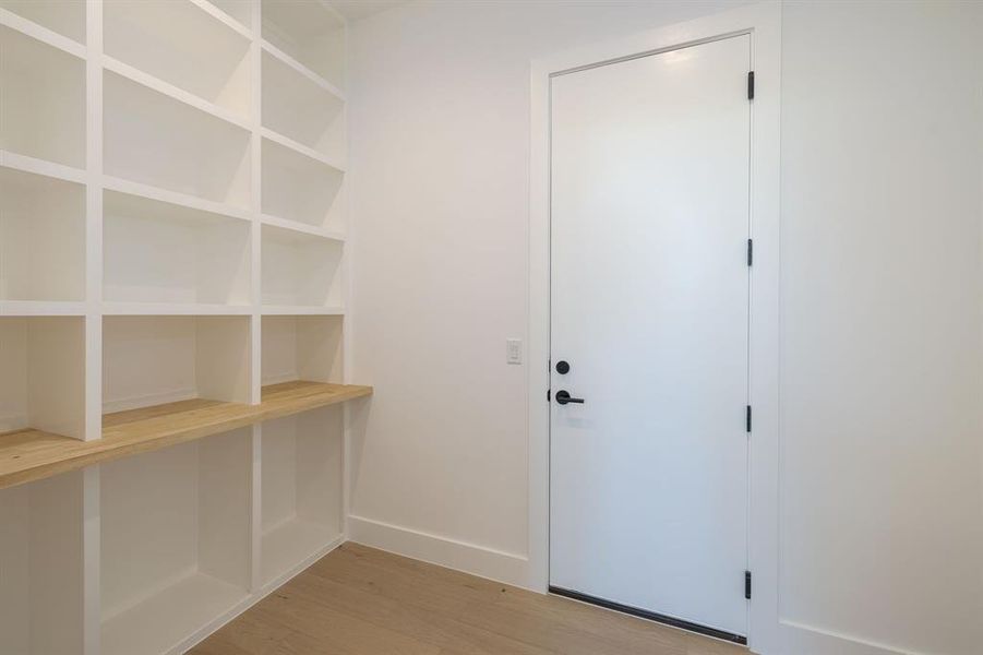 Pantry with direct garage access