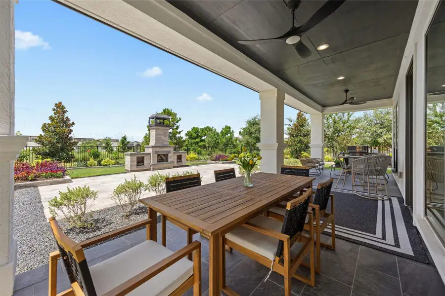 Exterior details and patio area of a home in Bridgeland, Cypress (Image 3).