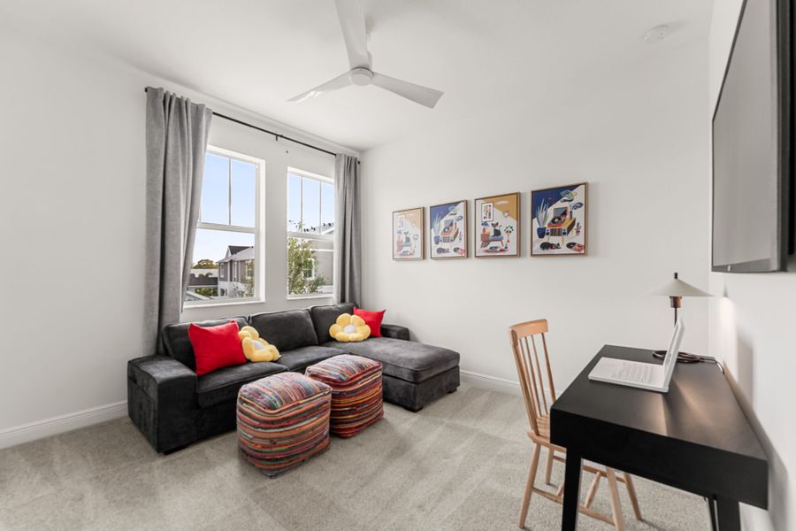 Representative furnished interior of a home built from the Dahlberg by Mattamy Homes in Newfield - Rosette Park, Palm City (Image 9).