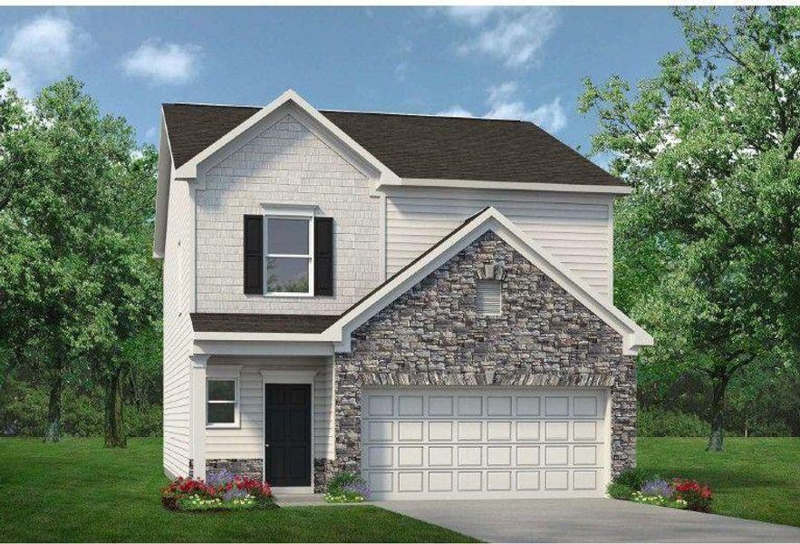 Front exterior of a new home in Sanders Park, Austell, GA, highlighting curb appeal (Image 1). Front exterior of a new home in Sanders Park, Austell, GA, highlighting curb appeal (Image 1).