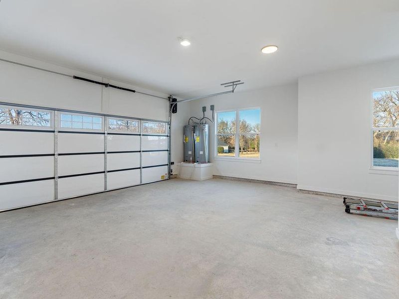 Garage with water heater