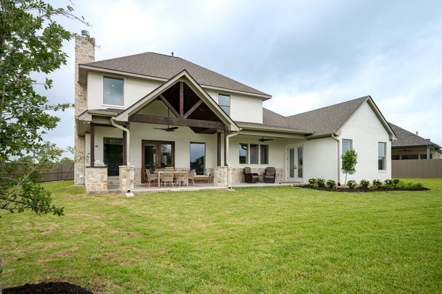 Exterior details and patio area of a home in Stella Ranch, Bryan (Image 38).