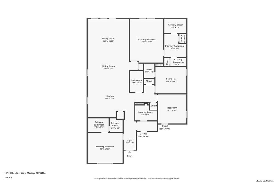 2D floor plan layout of this home in Dove Song, Marion, TX (Image 4).