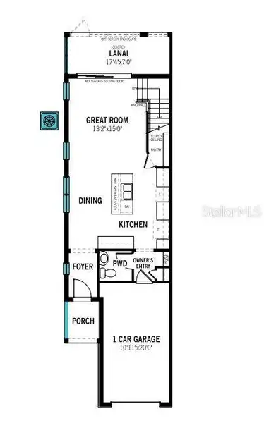 2D floor plan layout of this home in Bloomingdale Townes, Brandon, FL (Image 4).