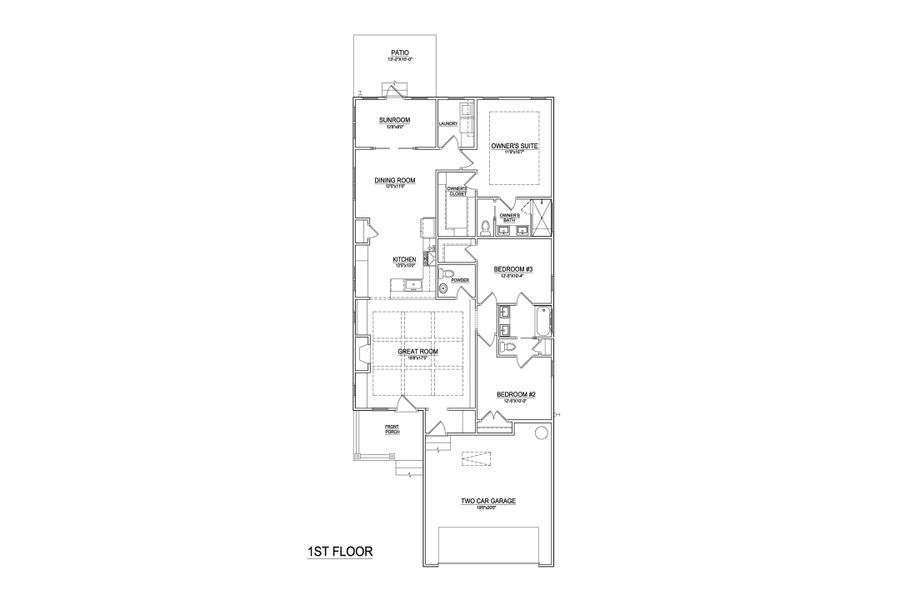 2D floor plan layout of this home in Songbird, Hampstead, NC (Image 4). 2D floor plan layout of this home in Songbird, Hampstead, NC (Image 4).