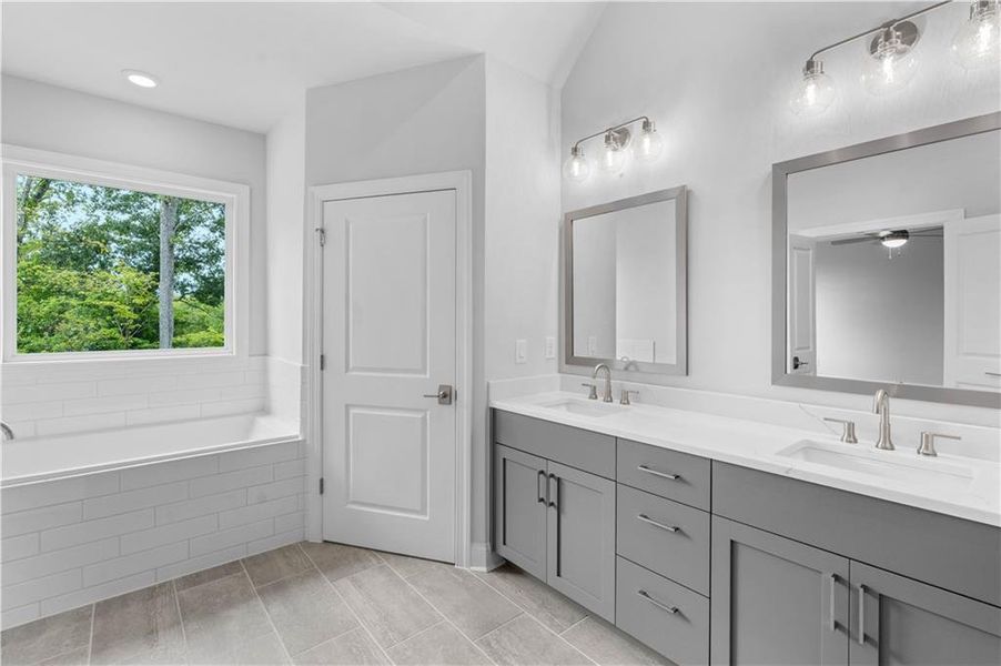 Furnished interior view inside a new home in Ward's Crossing Townhomes, Johns Creek (Image 12). Furnished interior view inside a new home in Ward's Crossing Townhomes, Johns Creek (Image 12).