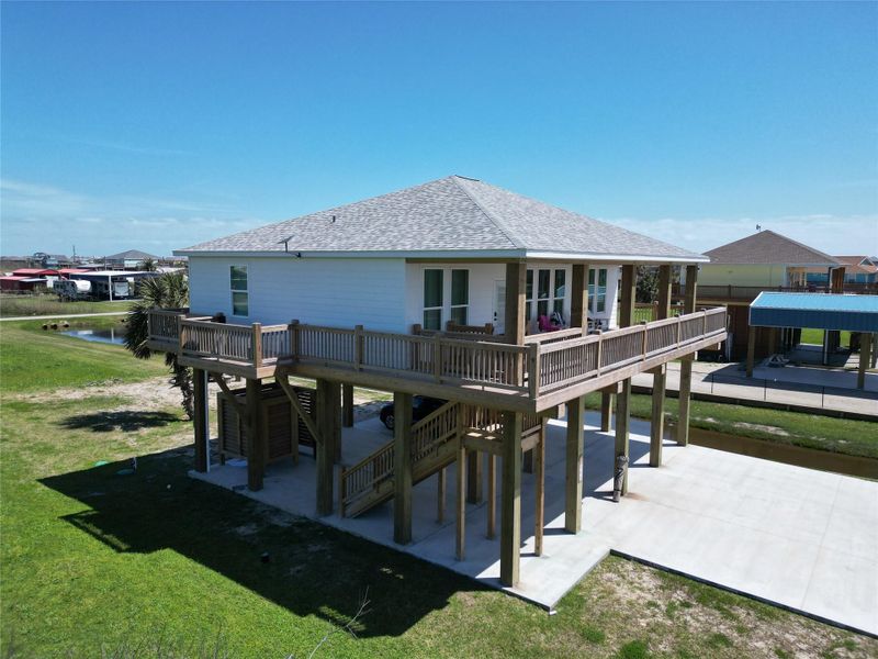 Exterior details and patio area of a home in , Crystal Beach (Image 24). Exterior details and patio area of a home in , Crystal Beach (Image 24).