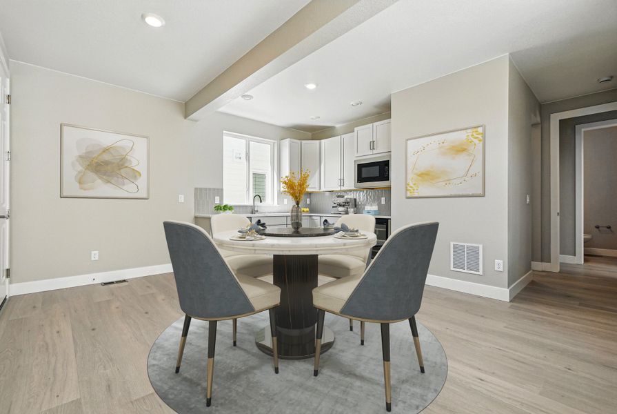 Furnished interior view inside a new home in Trailstone, Arvada (Image 8).