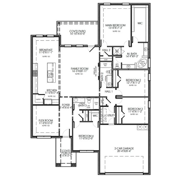 2D floor plan layout for the The Broadway by Lillian Custom Homes in Polo Ridge, Forney, TX (Image 5).