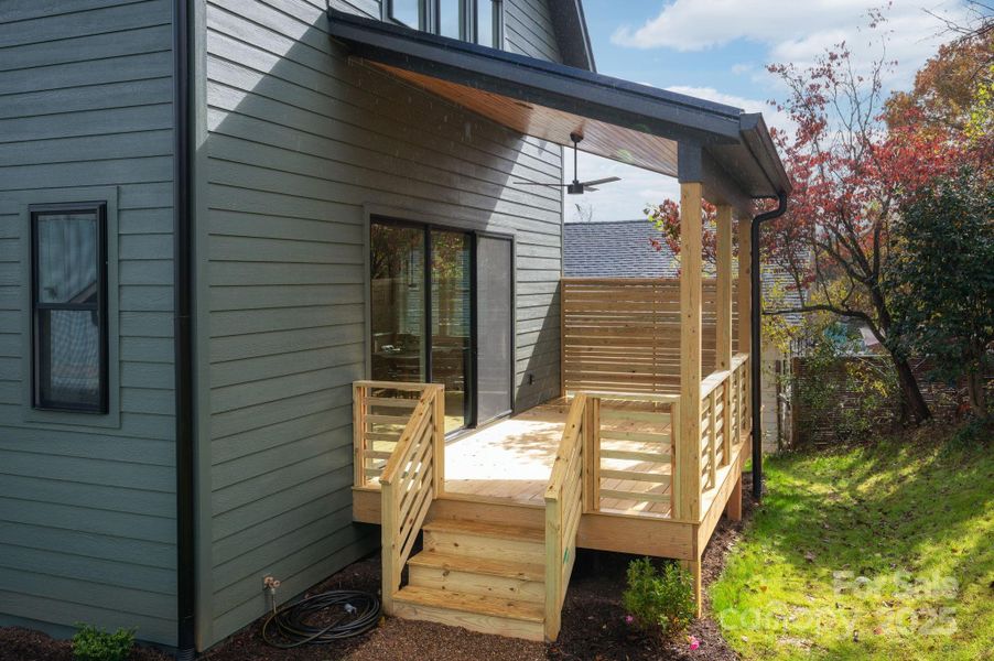 Exterior Steps Connect Deck and Yard