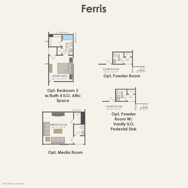 2D floor plan layout for the Ferris by Pulte Homes in Pinnacle at Legacy Hills, Celina, TX (Image 5). 2D floor plan layout for the Ferris by Pulte Homes in Pinnacle at Legacy Hills, Celina, TX (Image 5).