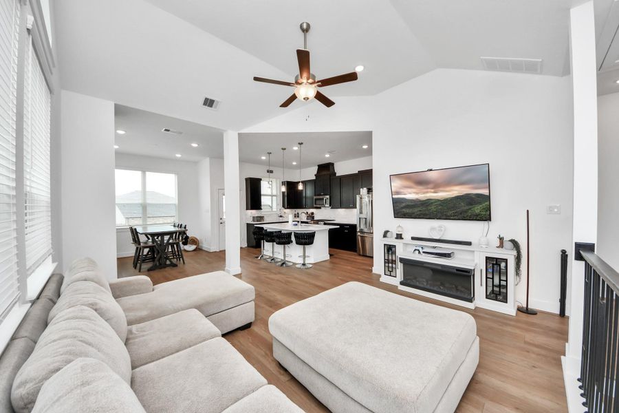 Furnished interior view inside a new home in Meridiana Courtyard Collection, Manvel (Image 16).