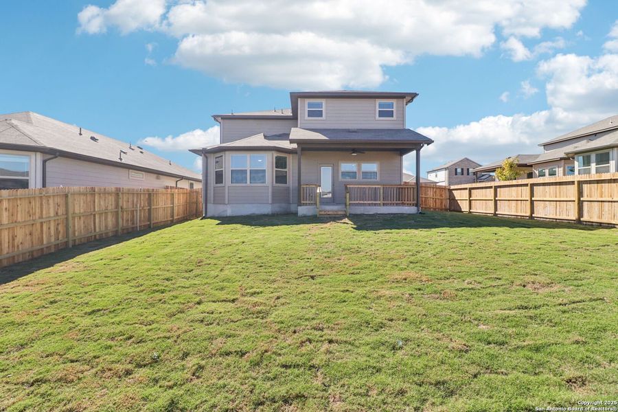 Exterior details and patio area of a home in Legendary Trails - Premier Series, Cibolo (Image 22).