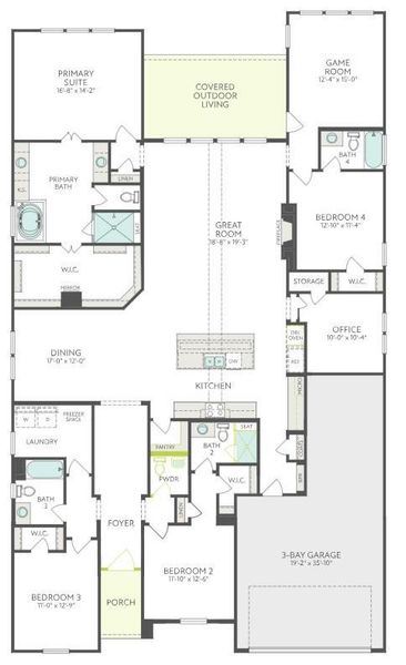 2D floor plan layout of this home in Pecan Ridge, Fulshear, TX (Image 2). 2D floor plan layout of this home in Pecan Ridge, Fulshear, TX (Image 2).