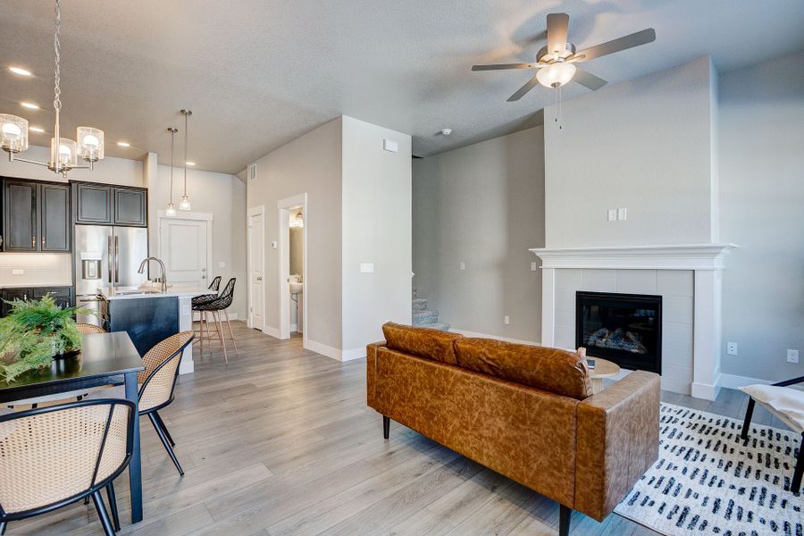 Representative furnished interior of a home built from the The Barrington by Landmark Homes in The Lakes at Centerra, Loveland (Image 2). Representative furnished interior of a home built from the The Barrington by Landmark Homes in The Lakes at Centerra, Loveland (Image 2).