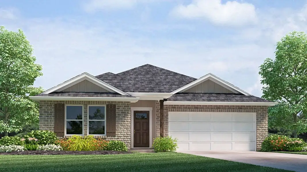Representative exterior photo of a completed home built from the Spruce by D.R. Horton in Huntington Estates, Millington, TN (Image 2).