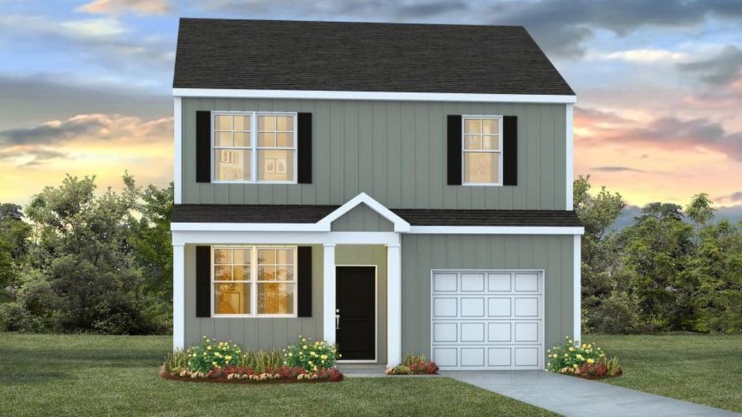 Representative exterior photo of a completed home built from the BRANDON by D.R. Horton in Settlement at Salamander, North Charleston, SC (Image 19).