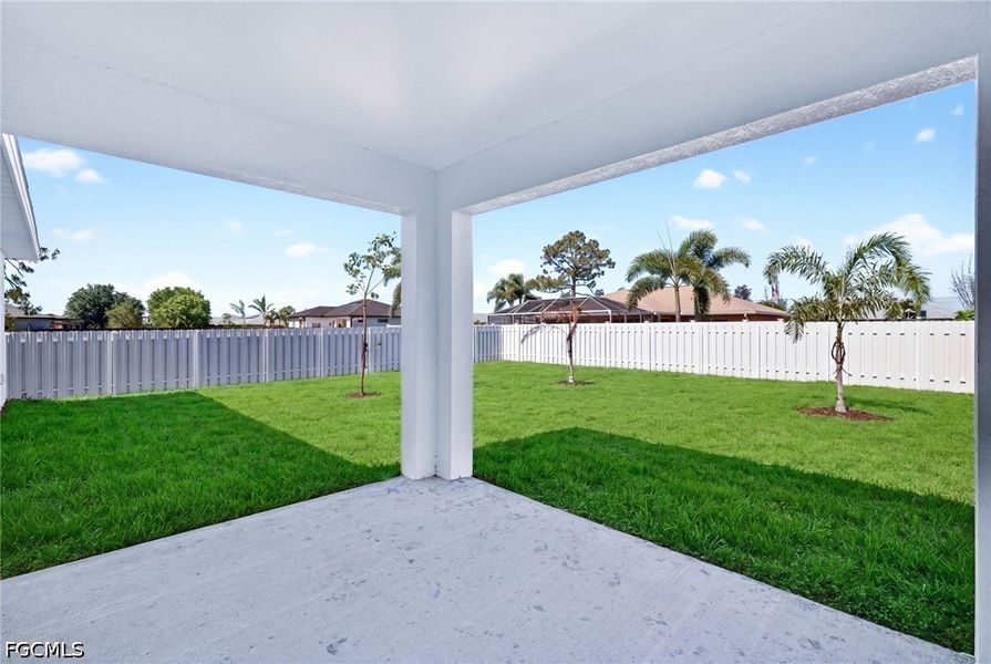 Exterior details and patio area of a home in Cape Coral, Cape Coral (Image 21).