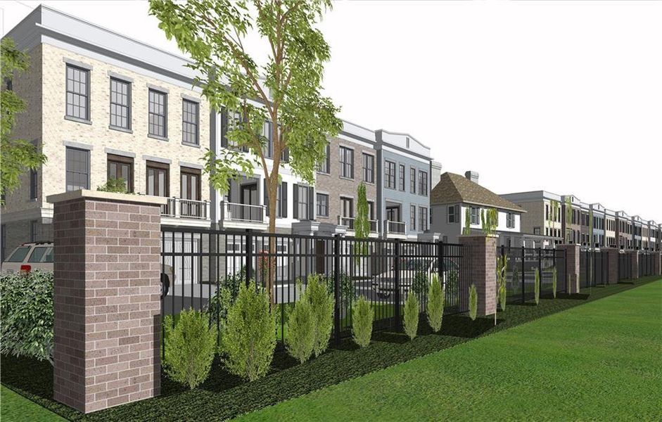 Front exterior of a new home in Wills Overlook, Alpharetta, GA, highlighting curb appeal (Image 11). Front exterior of a new home in Wills Overlook, Alpharetta, GA, highlighting curb appeal (Image 11).