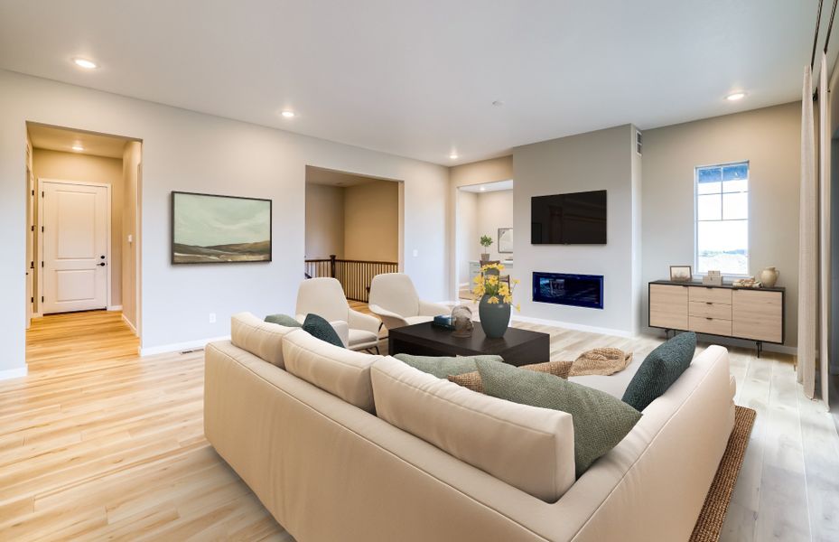 Representative furnished interior of a home built from the Virtue by Pulte Homes in Hilltop at Inspiration, Aurora (Image 7).