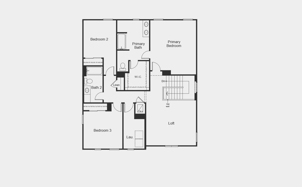 2D floor plan layout for the Plan 2387 by KB Home in Canoe Creek Reserve II, St. Cloud, FL (Image 13).