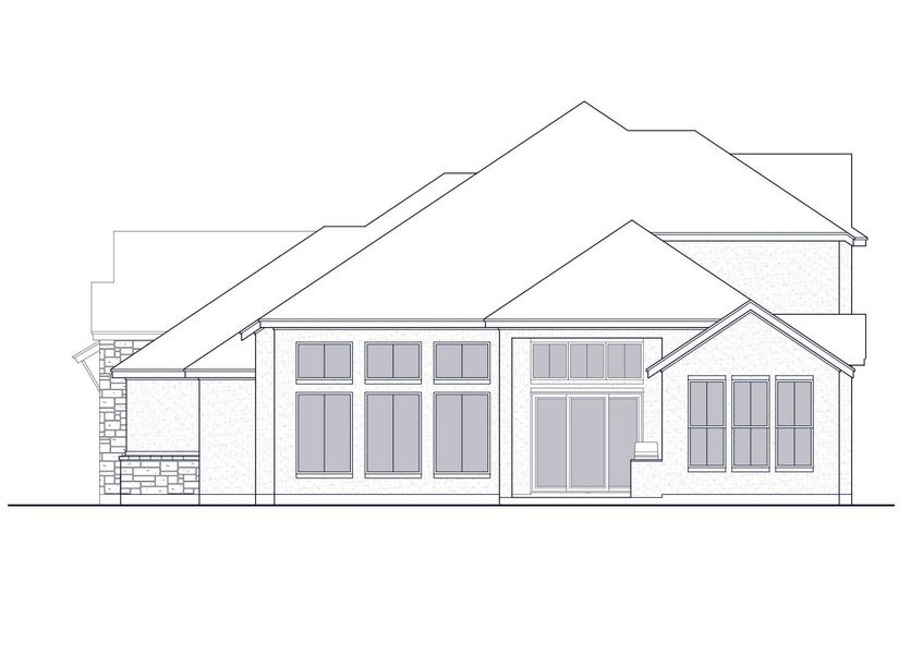 Front exterior of a new home in Cimarron Hills – Villas & Country Club, Georgetown, TX, highlighting curb appeal (Image 5).