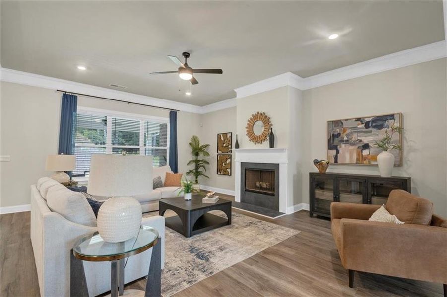 Furnished interior view inside a new home in Tuscany Hills, Douglasville (Image 27). Furnished interior view inside a new home in Tuscany Hills, Douglasville (Image 27).