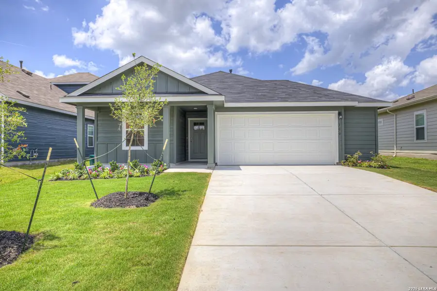 Front exterior of a new home in Paramount, Kyle, TX, highlighting curb appeal (Image 1). Front exterior of a new home in Paramount, Kyle, TX, highlighting curb appeal (Image 1).