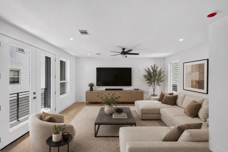 Virtually staged living room