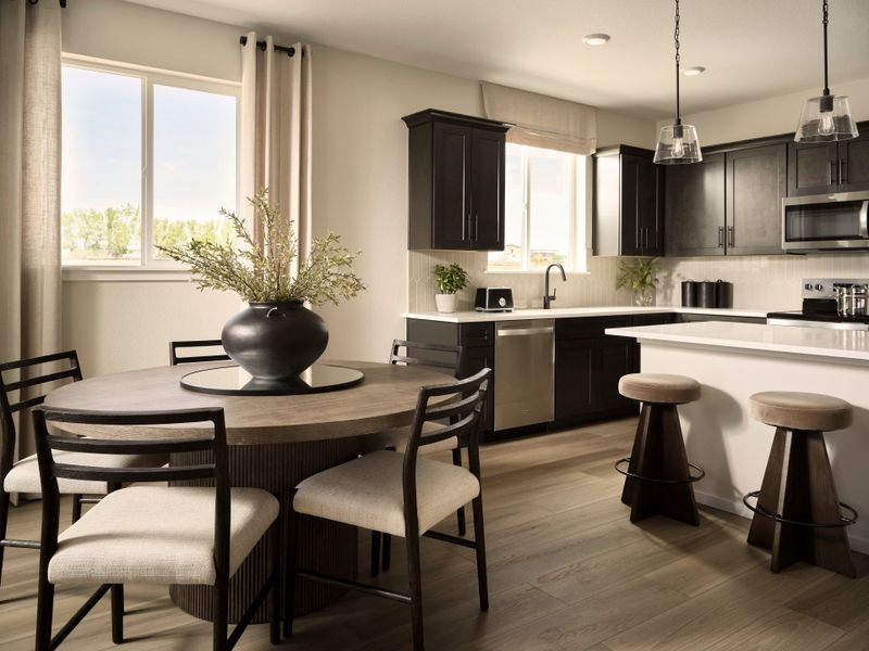 Representative furnished interior of a home built from the Highgate by Pulte Homes in Murata Farms, Fort Lupton (Image 6). Representative furnished interior of a home built from the Highgate by Pulte Homes in Murata Farms, Fort Lupton (Image 6).