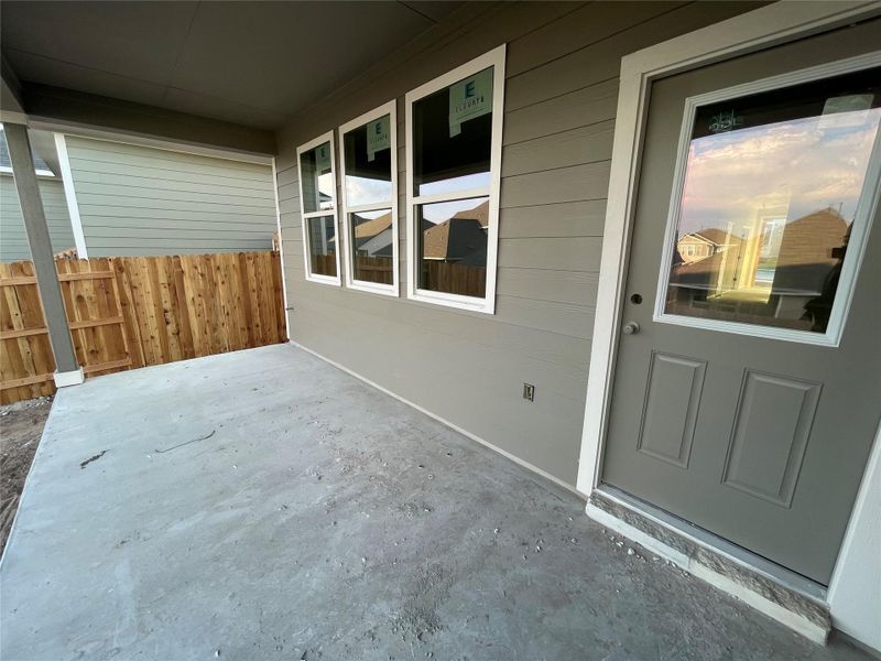 Exterior details and patio area of a home in Covered Bridge, Hutto (Image 17). Exterior details and patio area of a home in Covered Bridge, Hutto (Image 17).