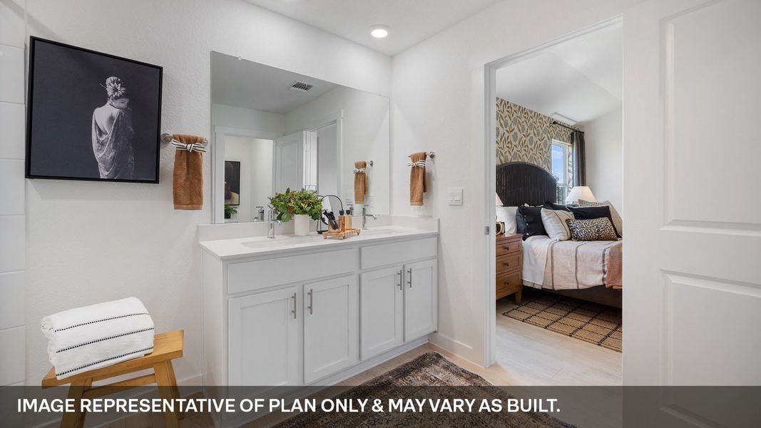 Furnished interior view inside a new home in Trails at Wildhorse, Austin (Image 18).