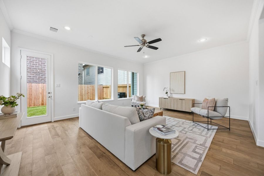 Spacious Scenes: Ten-foot ceilings frame an awe-inspiring living space, filled with natural light and designed for life's grand moments.