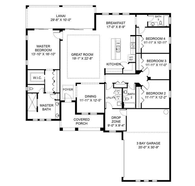 2D floor plan layout for the Bahia Breeze by Sunrise Homes in Lake Toscana, Wimauma, FL (Image 3). 2D floor plan layout for the Bahia Breeze by Sunrise Homes in Lake Toscana, Wimauma, FL (Image 3).