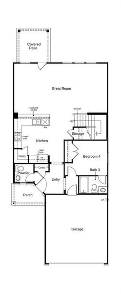 This floor plan features 3 bedrooms, 2 full baths, 1 half bath, and over 2,300 square feet of living space.