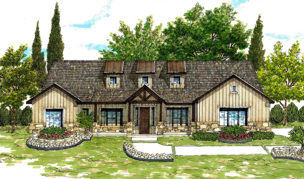 Representative rendering of the exterior for the 2810 by Texas Homes (Image 1). Representative rendering of the exterior for the 2810 by Texas Homes (Image 1).