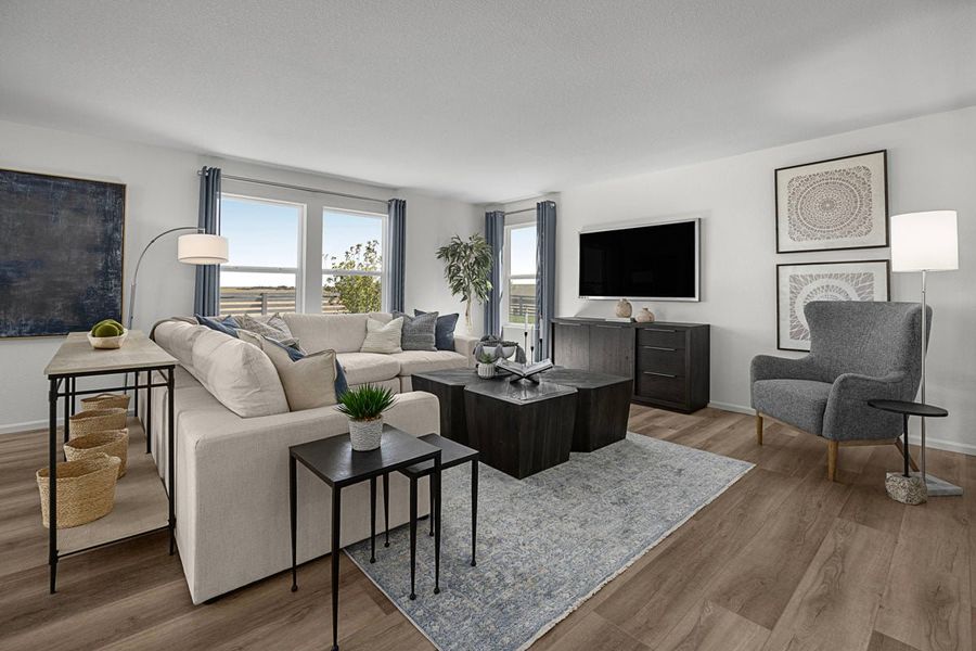 Representative furnished interior of a home built from the 2502 Modeled by KB Home in Legato, Commerce City (Image 9).