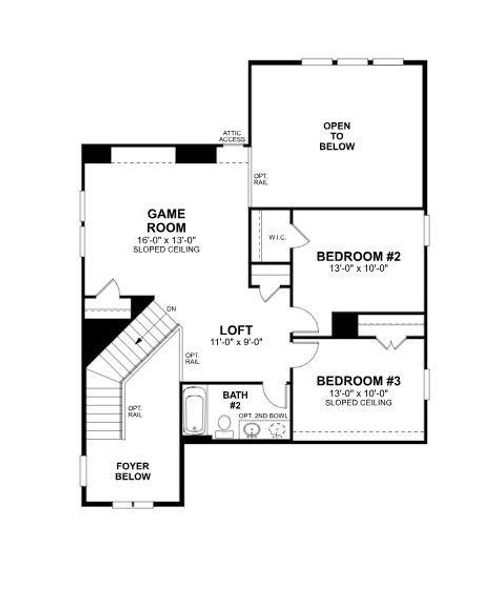 2D floor plan layout of this home in Cascades at Onion Creek, Austin, TX (Image 3). 2D floor plan layout of this home in Cascades at Onion Creek, Austin, TX (Image 3).